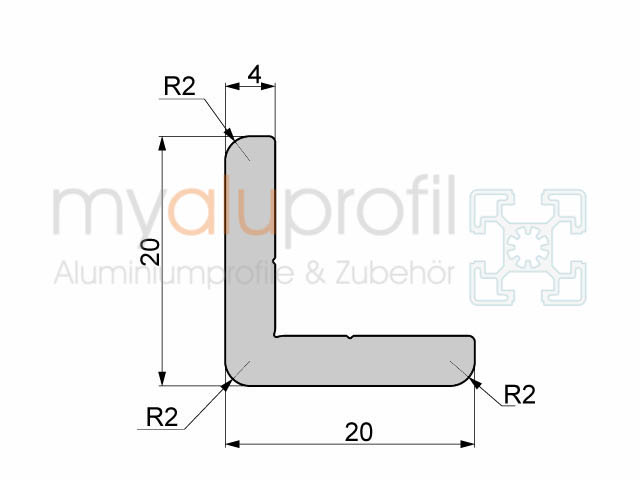 myaluprofil - Aluminium profile 20x20 groove 5 I-type aluminium profiles
