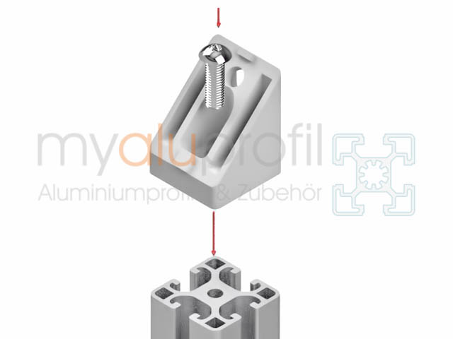 SCHMIDT systemprofile Winkelverbinder 45 Grad Nut 8 Aluminium Verbinder